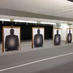 Indoor targets at High Caliber Gun Range