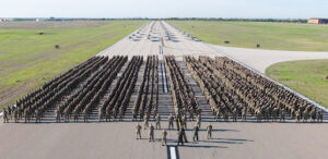 Sheppard Air Force Base entrance in Wichita Falls, Texas, home to the NATO ENJJPT pilot training program]
