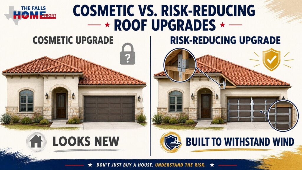 Comparison of a cosmetic roof upgrade versus a risk-reducing structural upgrade