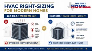 Oversized HVAC rule versus right-sized cooling for a tight, high-performance home.