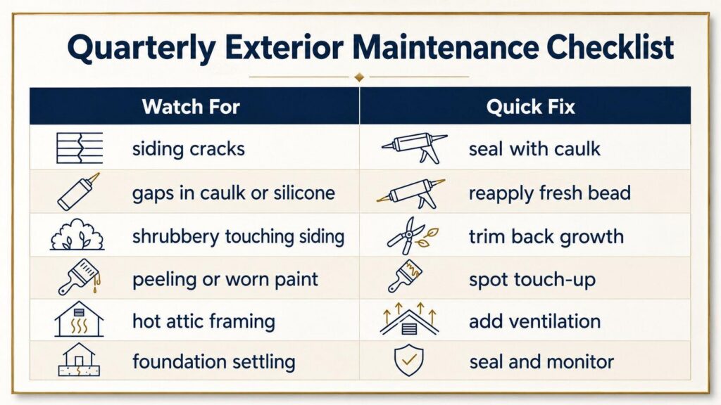 Quarterly exterior home maintenance checklist for North Texas homeowners and investors
