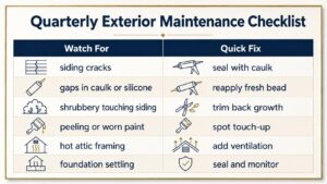 Quarterly exterior home maintenance checklist for North Texas homeowners and investors