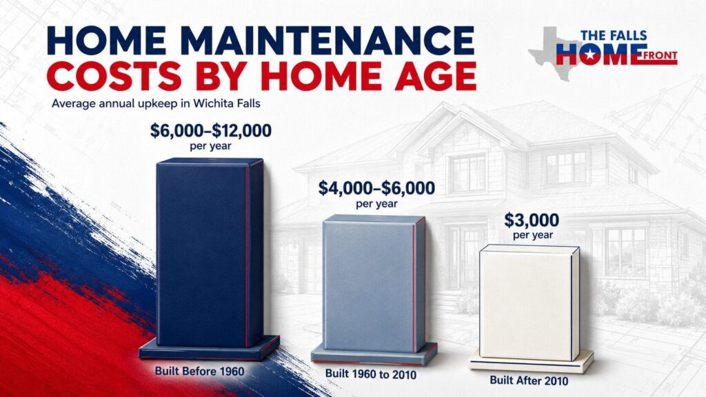 Average annual home maintenance costs by home age Wichita Falls